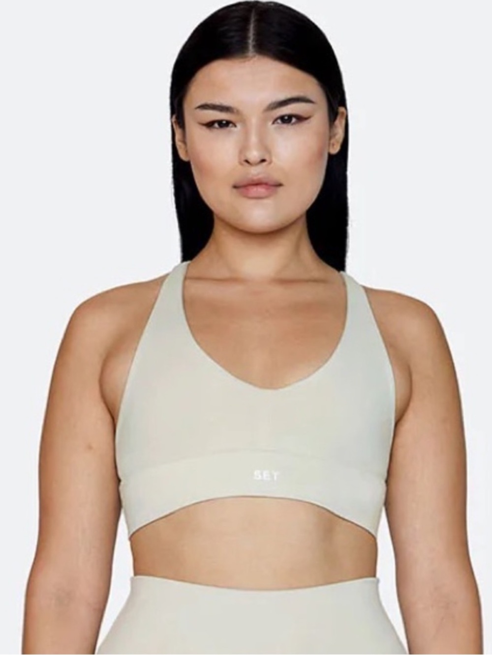 SET Active Racer V Bra in Oat Milk
